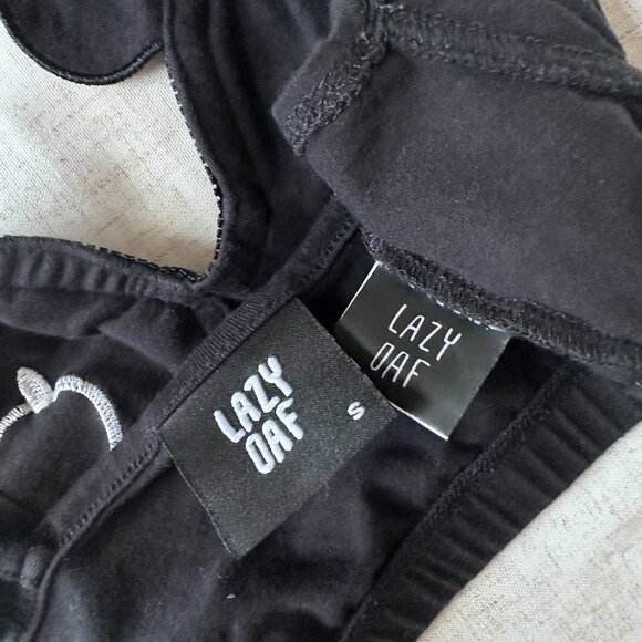 Rare Lazy Oaf Bear Bra Crop Top Black Size S Y2K - Picture 9 of 13